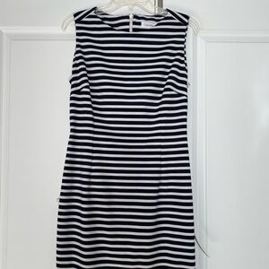 NWT Calvin Klein Navy and White Striped Midi Dress